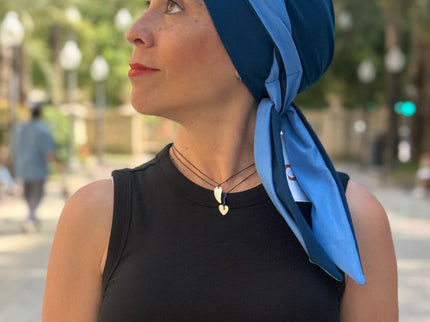 Pañuelo Oncológico Carla Bedia | Martina Azul Índigo