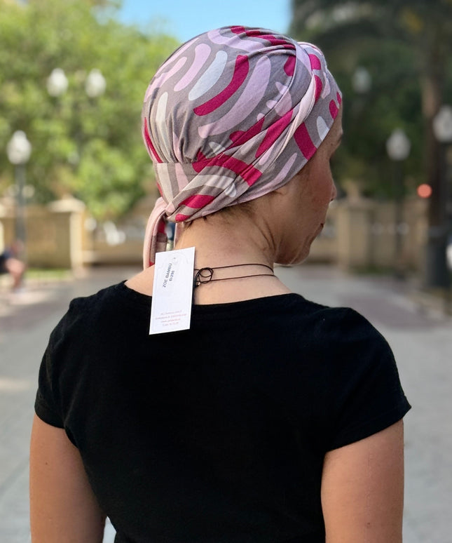 Pañuelo Oncológico Carla Bedia | Zoe Bambú Psycodelic Print