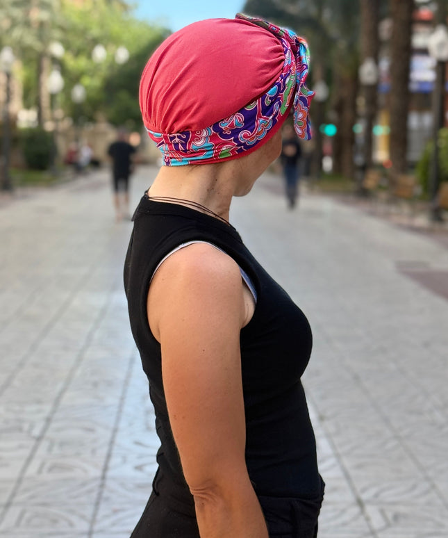Pañuelo Oncológico Carla Bedia | Lara Coral Psicodélico