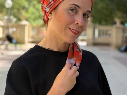 añuelo Oncológico Carla Bedia | Zoe Silk Acuarela Terracota