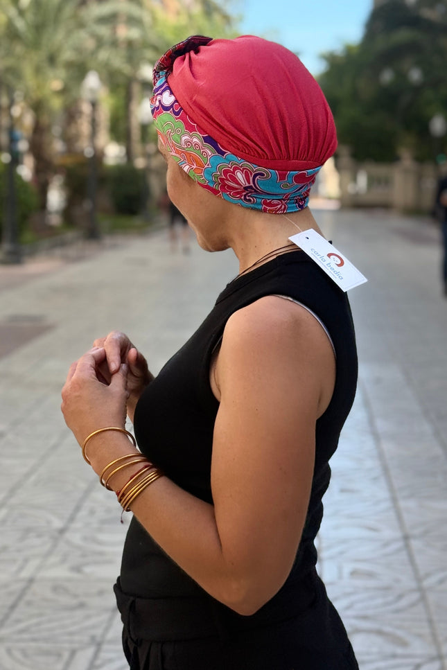 Pañuelo Oncológico Carla Bedia | Lara Coral Psicodélico