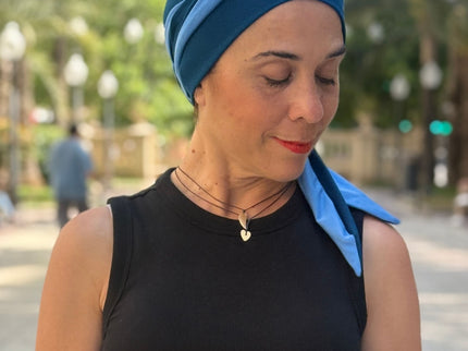Pañuelo Oncológico Carla Bedia | Martina Azul Índigo