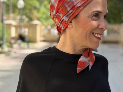 añuelo Oncológico Carla Bedia | Zoe Silk Acuarela Terracota