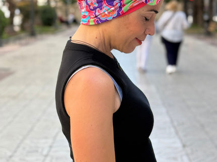Pañuelo Oncológico Carla Bedia | Lara Coral Psicodélico