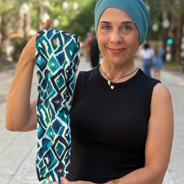 Pañuelo Oncológico Carla Bedia | Gala Azulejo