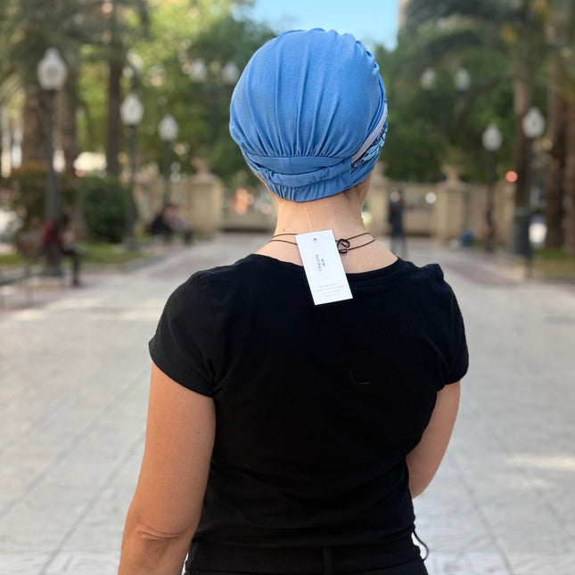 Pañuelo Oncológico Carla Bedia | Carlota Azul