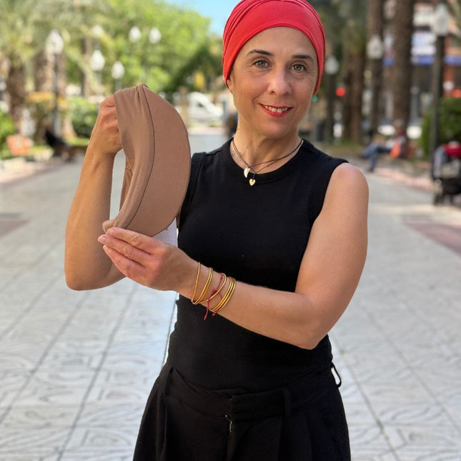 Visera para Pañuelo Oncológico Carla Bedia | Marrón