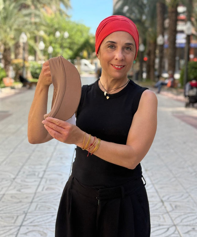 Visera para Pañuelo Oncológico Carla Bedia | Marrón