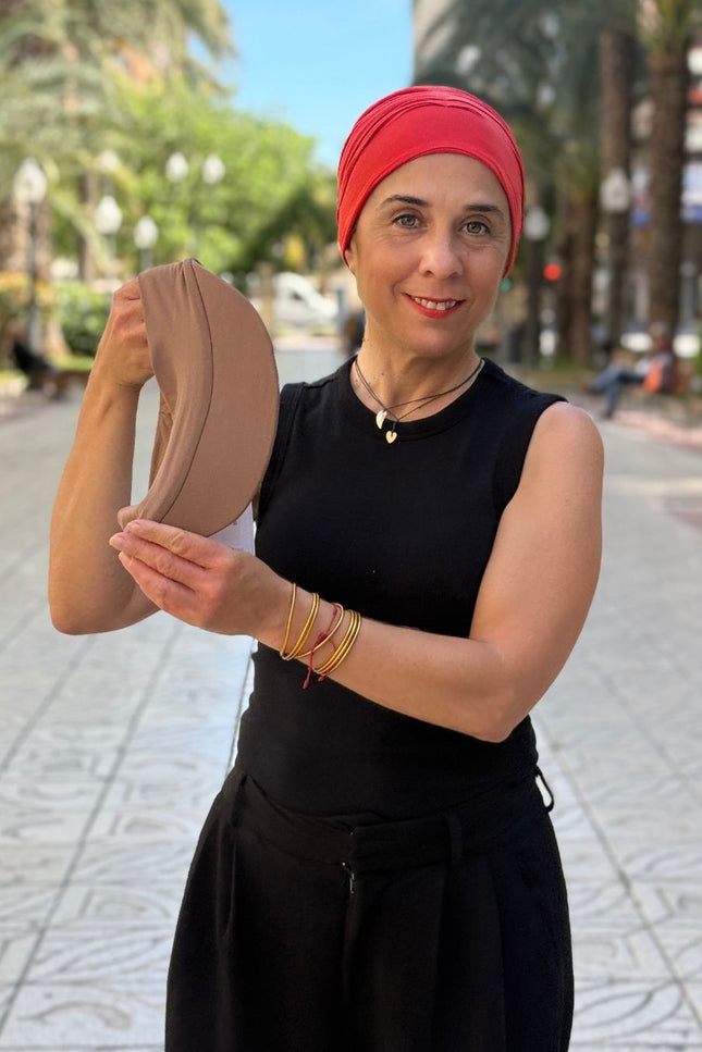 Visera para Pañuelo Oncológico Carla Bedia | Marrón