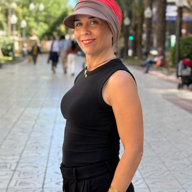 Visera para Pañuelo Oncológico Carla Bedia | Marrón