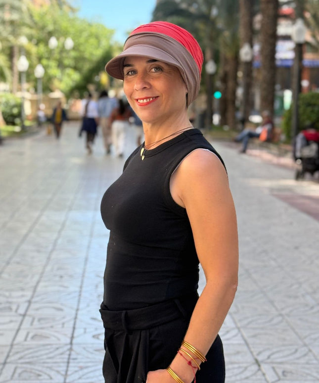 Visera para Pañuelo Oncológico Carla Bedia | Marrón