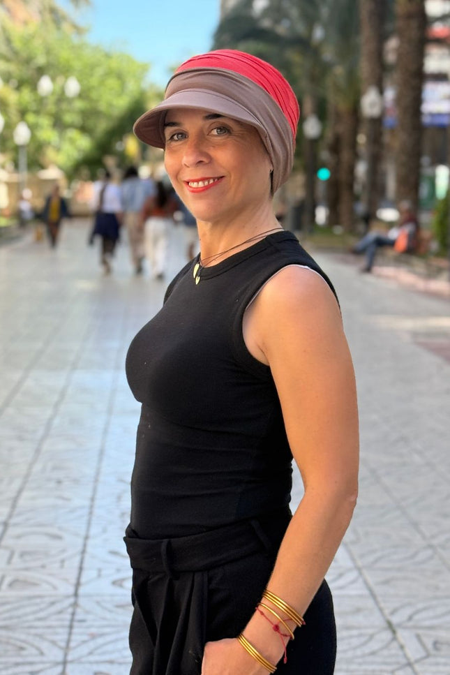 Visera para Pañuelo Oncológico Carla Bedia | Marrón