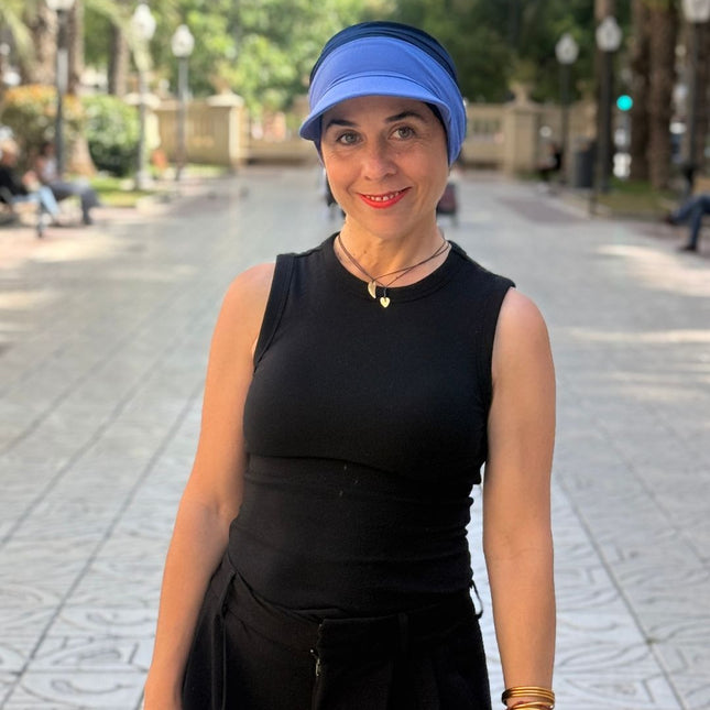 Visera para Pañuelo Oncológico Carla Bedia | Azul