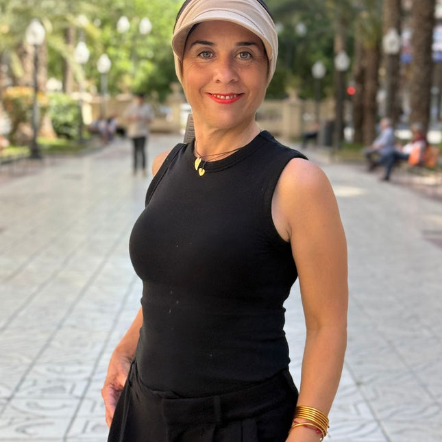 Visera para Pañuelo Oncológico Carla Bedia | Beige Arena