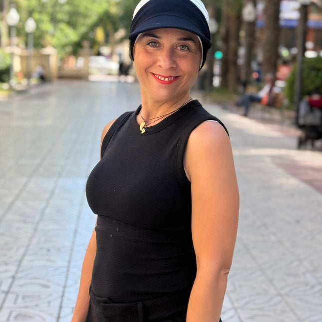 Visera para Pañuelo Oncológico Carla Bedia | Negro