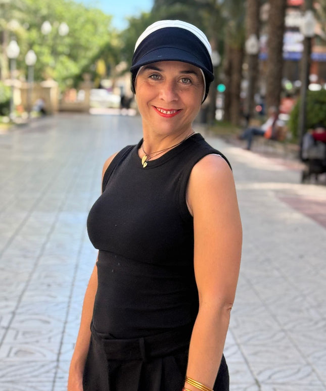 Visera para Pañuelo Oncológico Carla Bedia | Negro