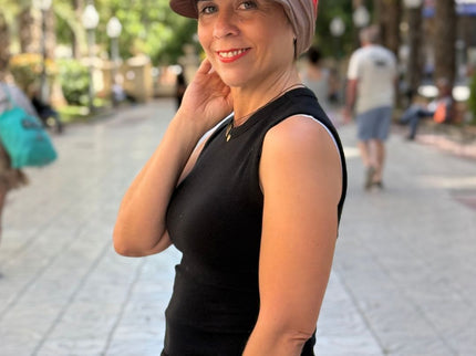 Visera para Pañuelo Oncológico Carla Bedia | Marrón