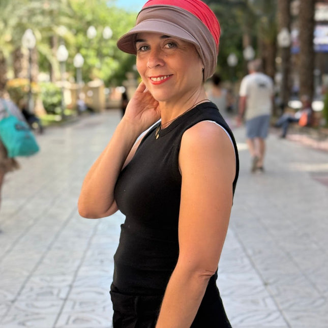 Visera para Pañuelo Oncológico Carla Bedia | Marrón