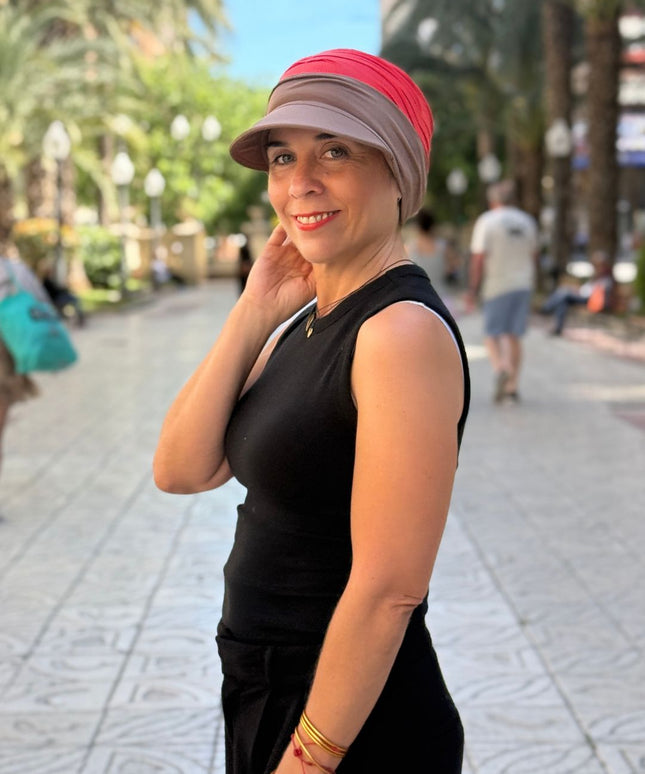 Visera para Pañuelo Oncológico Carla Bedia | Marrón