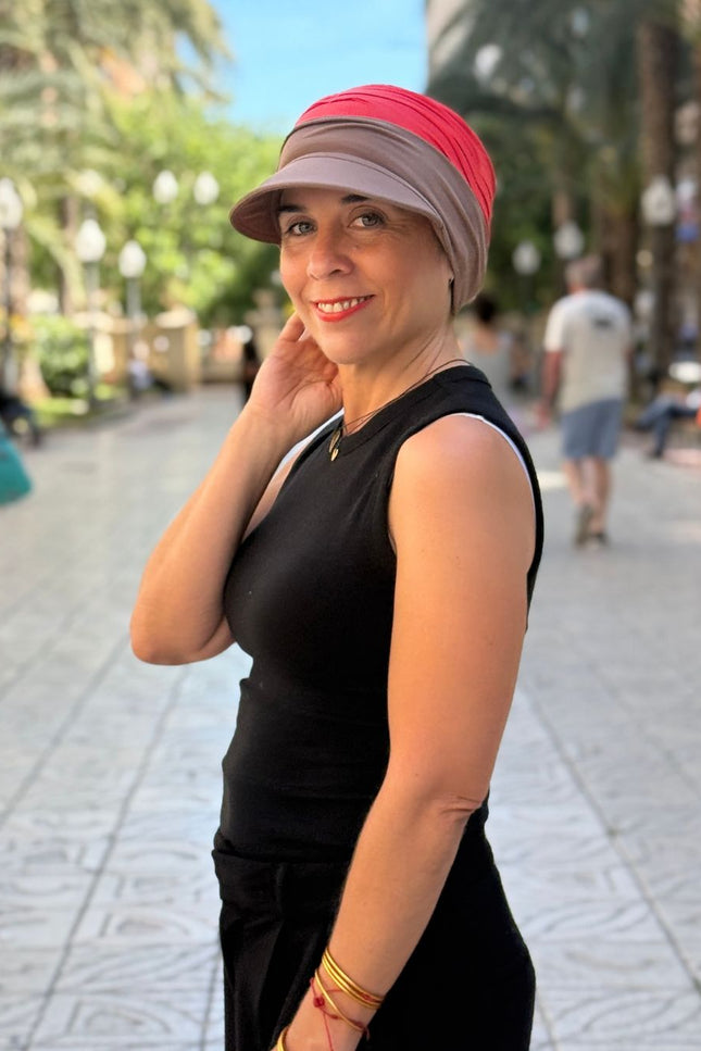 Visera para Pañuelo Oncológico Carla Bedia | Marrón
