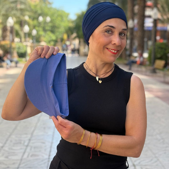 Visera para Pañuelo Oncológico Carla Bedia | Azul