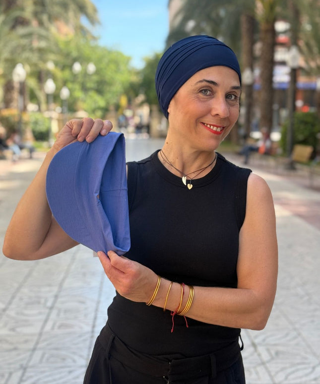 Visera para Pañuelo Oncológico Carla Bedia | Azul