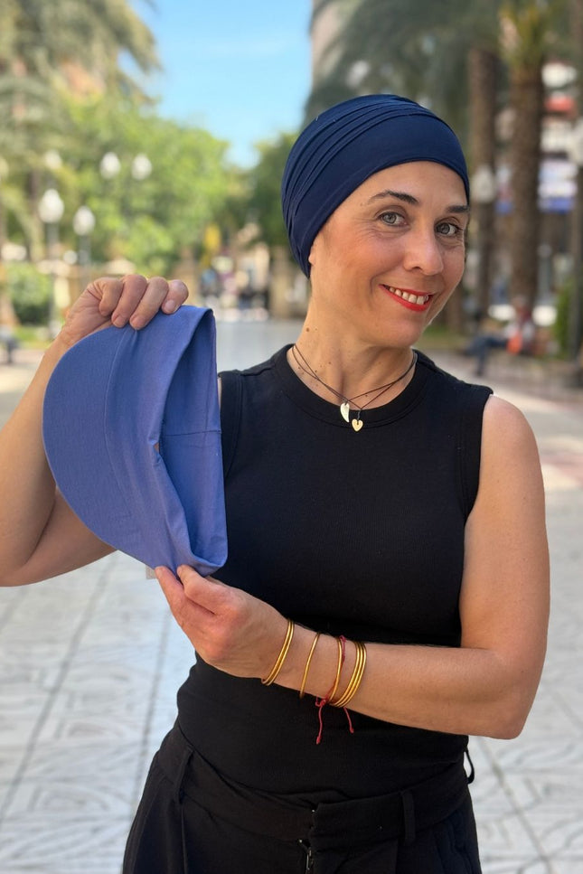 Visera para Pañuelo Oncológico Carla Bedia | Azul