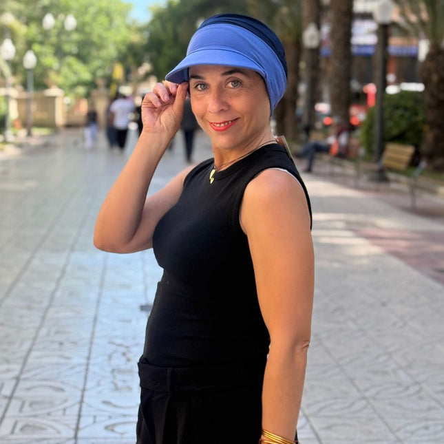 Visera para Pañuelo Oncológico Carla Bedia | Azul