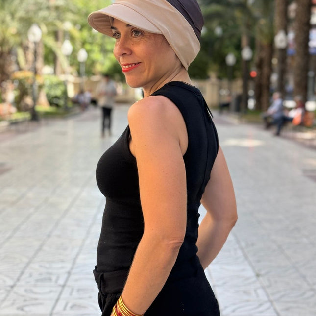 Visera para Pañuelo Oncológico Carla Bedia | Beige Arena