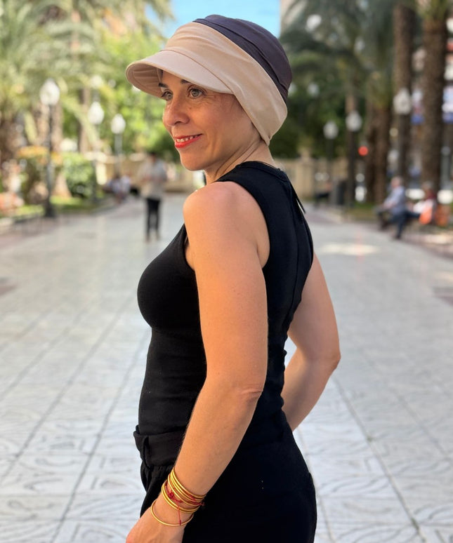 Visera para Pañuelo Oncológico Carla Bedia | Beige Arena