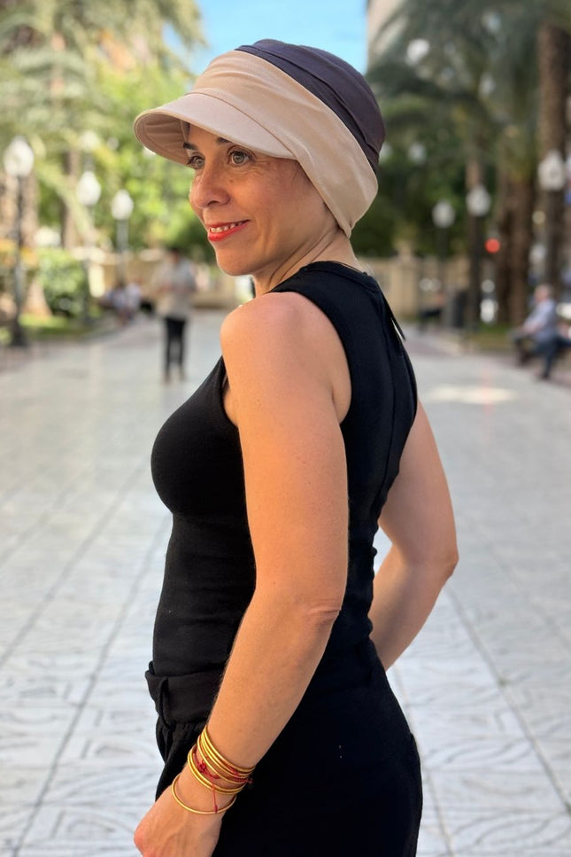 Visera para Pañuelo Oncológico Carla Bedia | Beige Arena