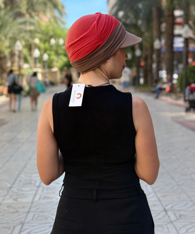 Visera para Pañuelo Oncológico Carla Bedia | Marrón