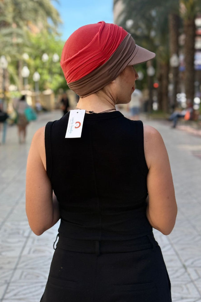 Visera para Pañuelo Oncológico Carla Bedia | Marrón