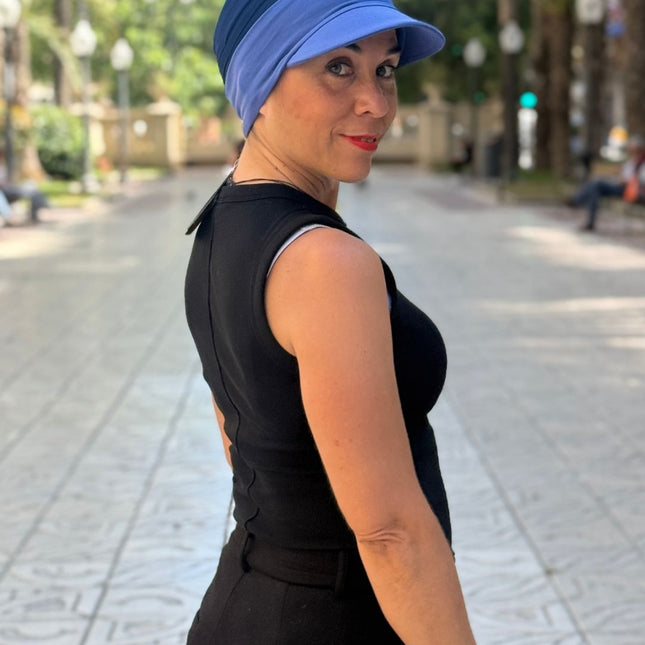 Visera para Pañuelo Oncológico Carla Bedia | Azul