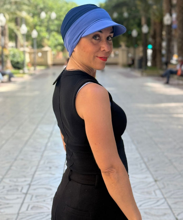 Visera para Pañuelo Oncológico Carla Bedia | Azul