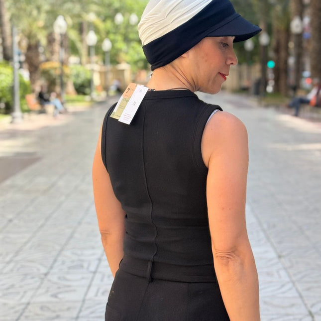 Visera para Pañuelo Oncológico Carla Bedia | Negro