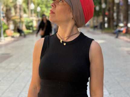 Visera para Pañuelo Oncológico Carla Bedia | Marrón