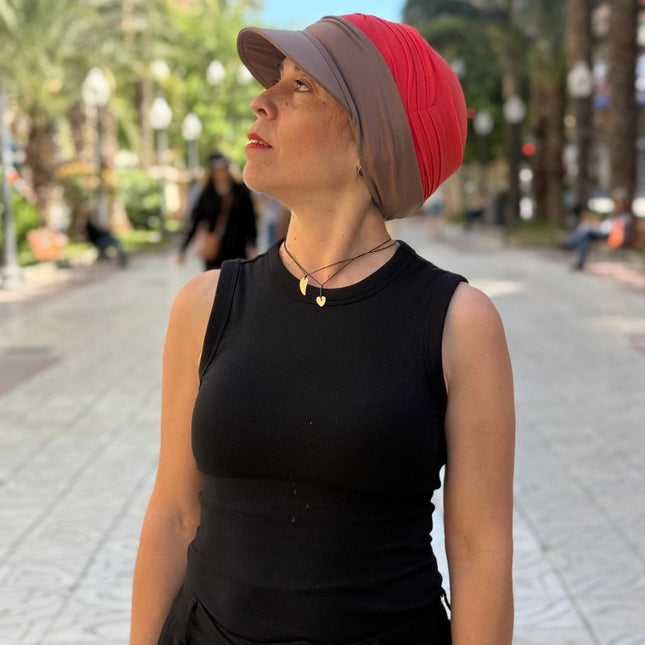 Visera para Pañuelo Oncológico Carla Bedia | Marrón
