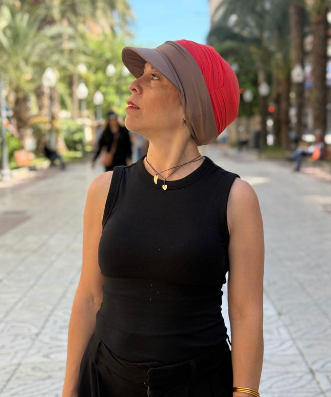 Visera para Pañuelo Oncológico Carla Bedia | Marrón