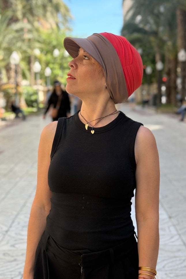 Visera para Pañuelo Oncológico Carla Bedia | Marrón