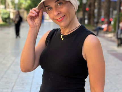 Visera para Pañuelo Oncológico Carla Bedia | Beige Arena