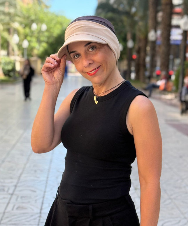 Visera para Pañuelo Oncológico Carla Bedia | Beige Arena