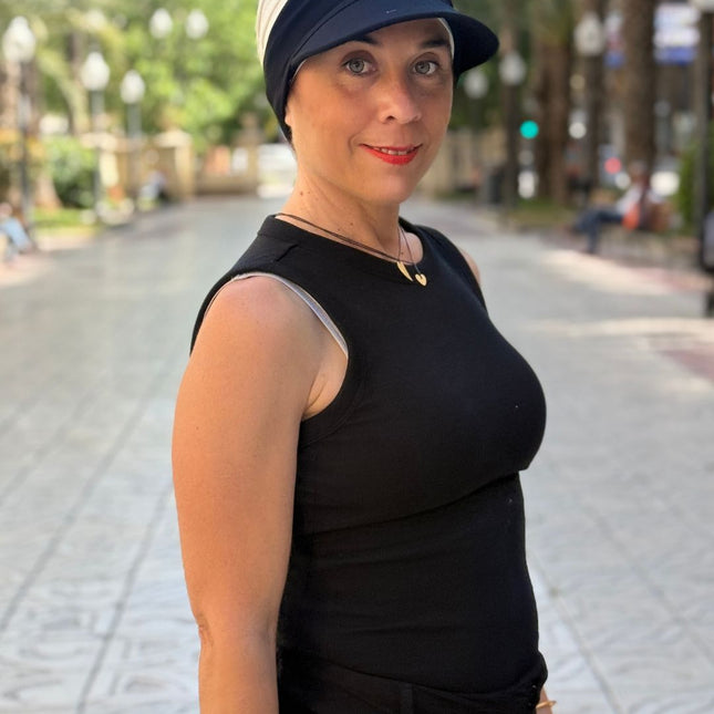 Visera para Pañuelo Oncológico Carla Bedia | Negro
