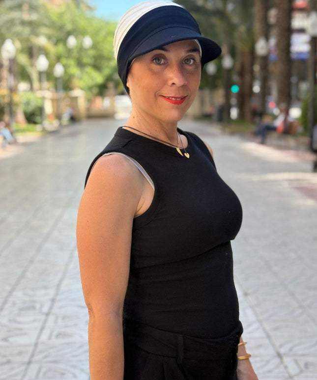 Visera para Pañuelo Oncológico Carla Bedia | Negro