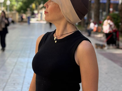Visera para Pañuelo Oncológico Carla Bedia | Beige Arena