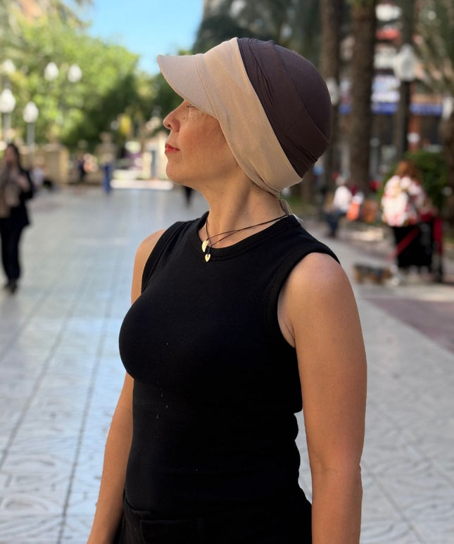 Visera para Pañuelo Oncológico Carla Bedia | Beige Arena
