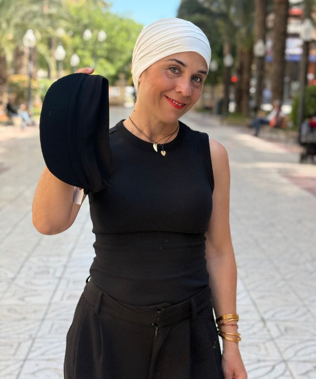 Visera para Pañuelo Oncológico Carla Bedia | Negro