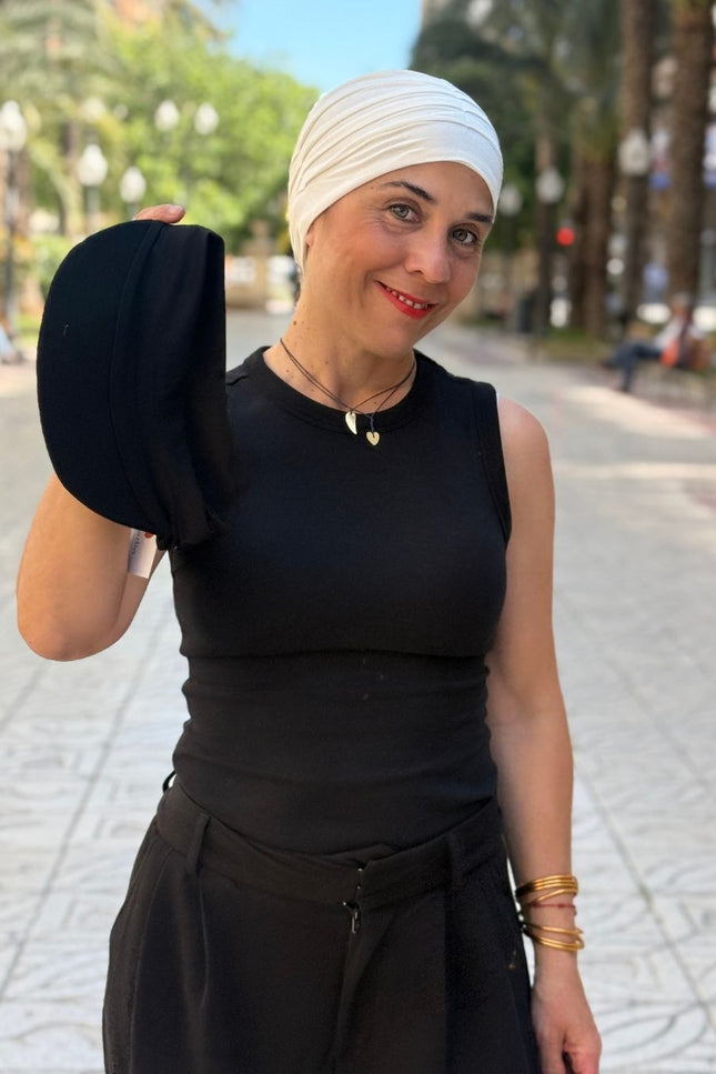 Visera para Pañuelo Oncológico Carla Bedia | Negro