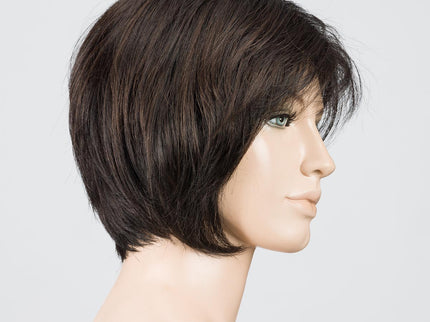 Peluca Beam de Ellen Wille, color Espresso Rooted, vista lateral en maniquí
