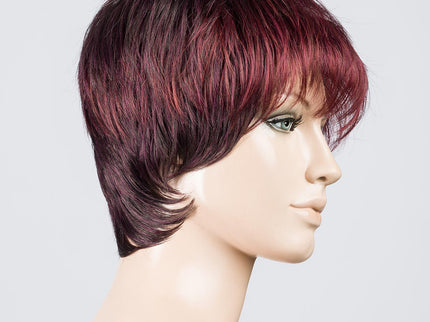 Peluca Stop Hi Tec de Ellen Wille, color Aubergine Mix, vista lateral en maniquí